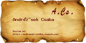 Andrásek Csaba névjegykártya