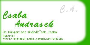 csaba andrasek business card